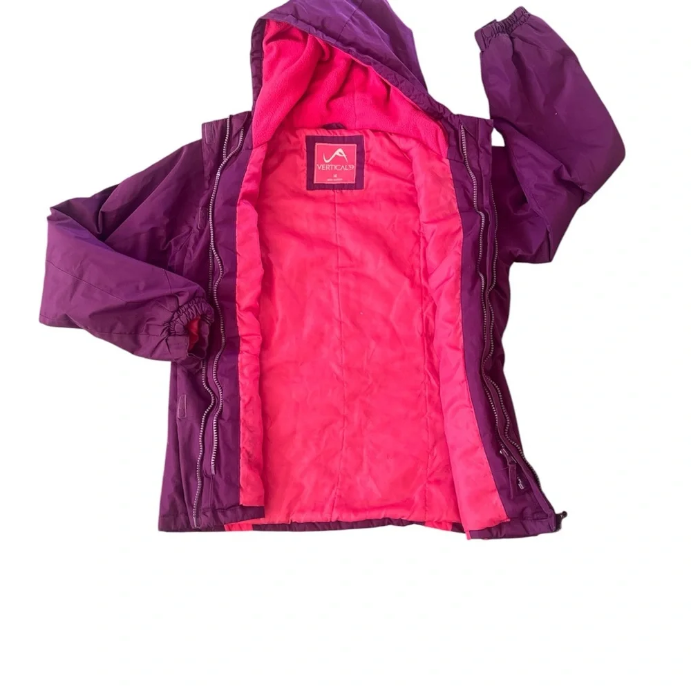 Purple and Pink Hooded Jacket Girls Size 14
